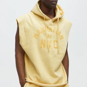 Manhattan Sleeveless Hoodie - Yellow