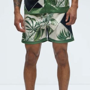 Agrarian Printed Short - Green/combo