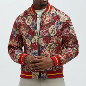 Ditson Tapestry Varsity Jacket - Red/combo