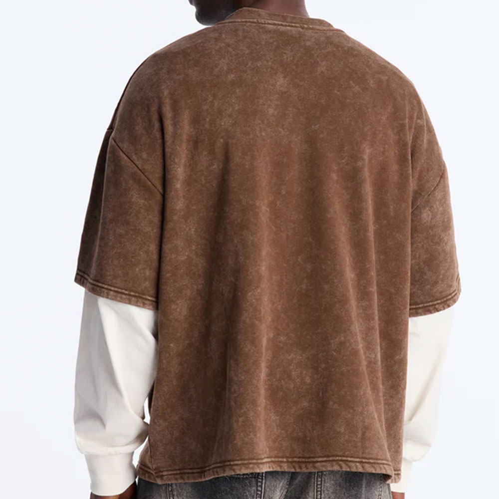 Von Dutch Studio Oversized Fleece Twofer - Brown - Image 2