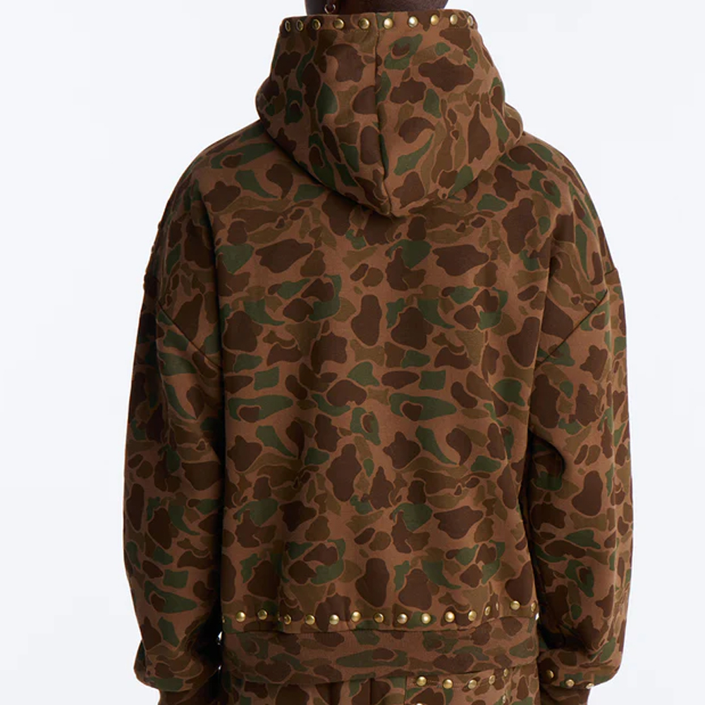 Oversized Frontline Studded Camo Hoodie - Camouflage - Image 2