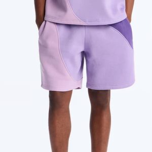 Neapolitan Paneled Relaxed Sweatshort - Purple/combo