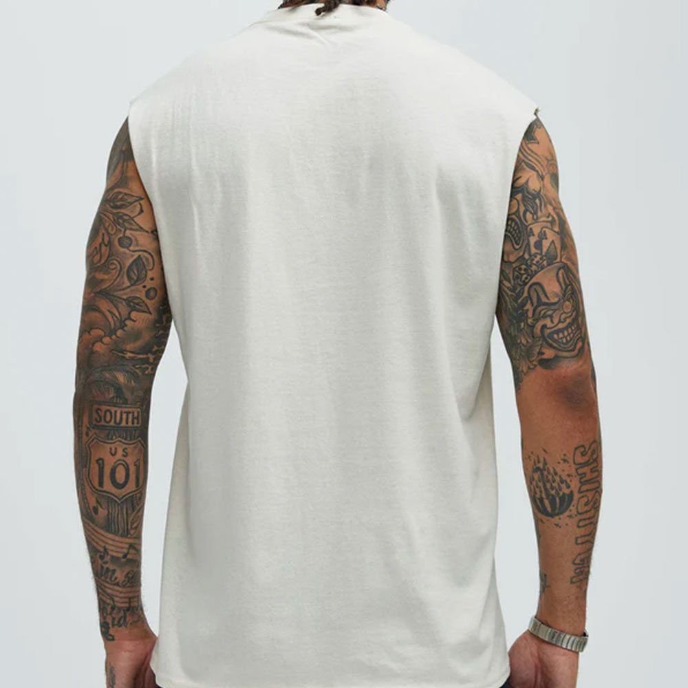 A Life Of Flora Sleeveless Tee - Tan - Image 2