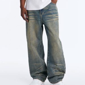 Baggy Dark Wave Jeans - Medium Blue Wash