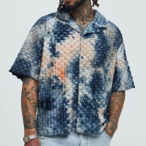 Crusin Textured Shirt - Blue/combo